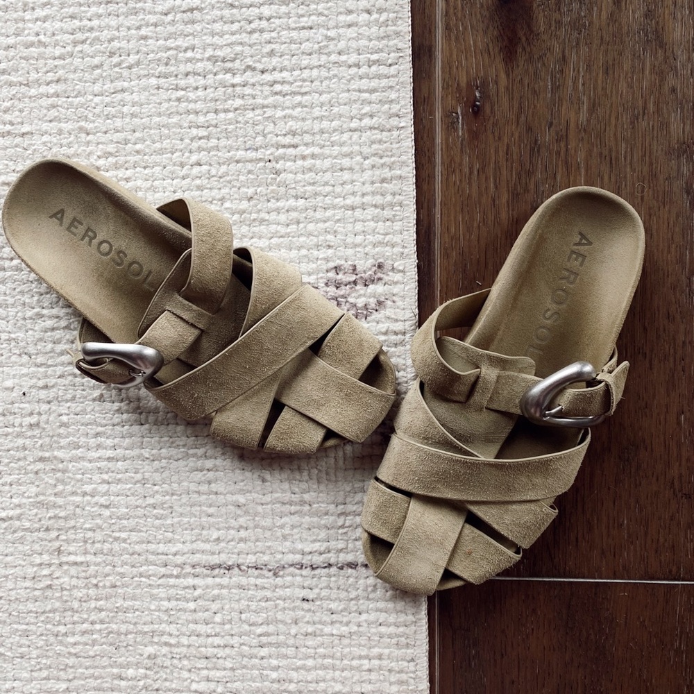 AEROSOLES Tan Mules Comfortable Everyday Wear